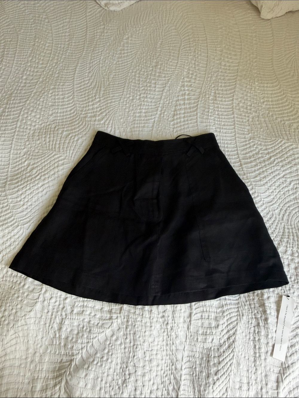 Reformation mini Black linen skirt